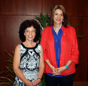 New Douglas Shire Council CEO Linda Curdew with Mayor Julia Leu. (Pic: Emma Groves)