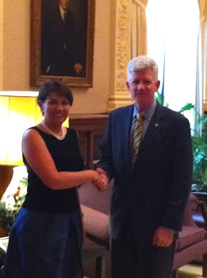 Premier Bligh meeting with Chris Tindal, Director for Operational Energy, US Navy