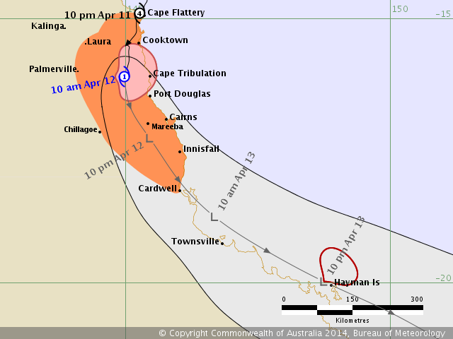 Tropical Cyclone Ita Latest Tracking Map