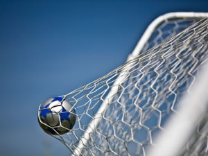 Soccer ball in net