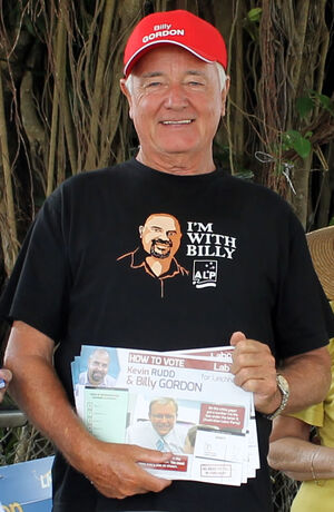 A Billy Gordon supporter hands out 'How to Vote' information at a Mossman polling station. PIC Kerry Larsen | The Newsport