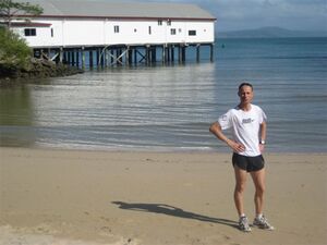 Steve Moneghetti at the Sugar Wharf, Port Douglas