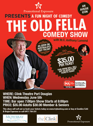 Old Fella at The Clink Theatre Port Douglas