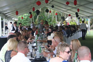 Guests enjoying The Sheraton Mirage Longest Lunch during Carnivale
