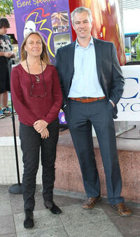 Leichhardt Greens candidate Johanna Kloot with party Senate candidate Adam Stone