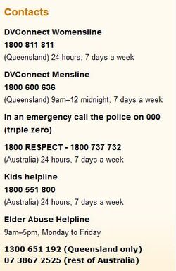 Domestic violence contacts Queensland