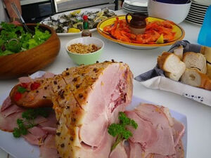 Ham and seafood for Christmas lunch