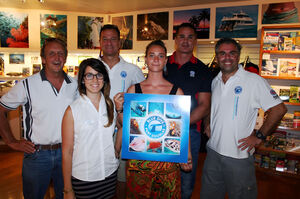 Blue Dive and PADI representatives celebrate the launch of the new diving instructor course on Friday, October 4.