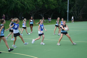 Douglas Junior netball game action