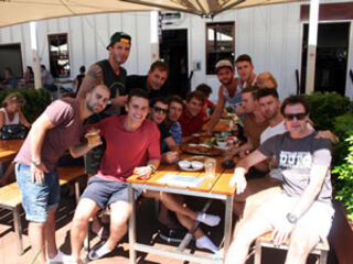 Skipper Nick Tither and the Nathan Verri Port Douglas Dragons FC drowned their sorrows at The Courthouse Hotel on Sunday afternoon, after their Grand Final loss the evening before.