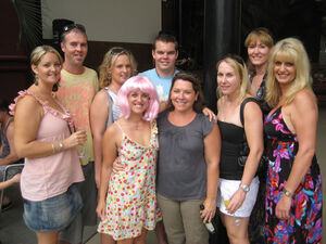Mel Boon and Locals gather at the Mel Boon Miss Carnivale Chairty Fundraiser Sausage Sizzle