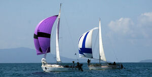 Port Fm’s Mais Oui and Ruff Red had a great tussle in the spring series yachting last weekend.