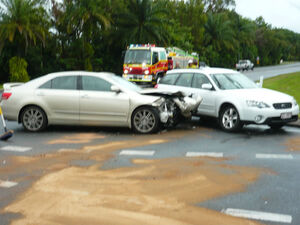 An all too common occurence at the Port Douglas turn off