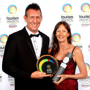 Jungle Surfing Operations Manager Ian Samuels and Office Manager Karen Gralton at the Queensland Tourism Awards in Brisbane last week.