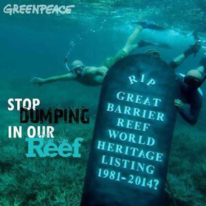 Part of the imagery to surface in opposition to the dredging plan. (Pic: Greenpeace)