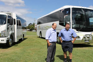 Down Under Tours’ Fleet Manager, David Cuzzubbo (left) and Team Leader, Shane Hoad | The Newsport