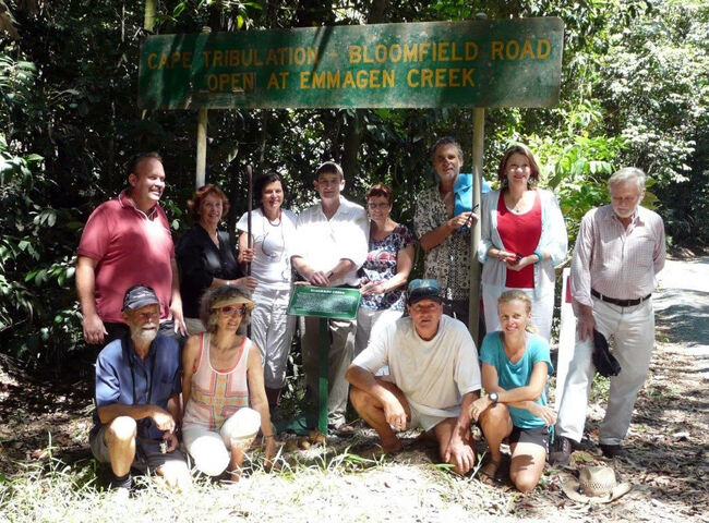 The unveiling of the plaque to commemorate the Daintree Blockade. PIC BILL WILKIE