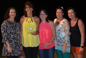 Douglas Netball president, Sharon Beechey, was honoured with life membership of the club last Friday for outstanding dedication to the sport.