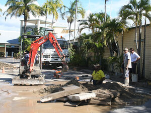 Workmen at the Marina