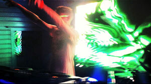 One of the DJ's at Saturday's Full Moon party drops a beat. PIC Rosie Wang