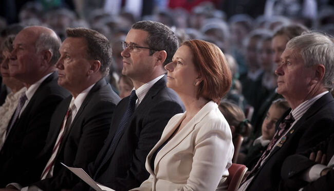 NBN PUSH: Prime Minister Julia Gillard and Minister for Broadband, Communications and the Digital Economy Stephen Conroy.