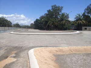 Construction of the Port Douglas roundabout recently entered Phase Two. PIC David Kempton